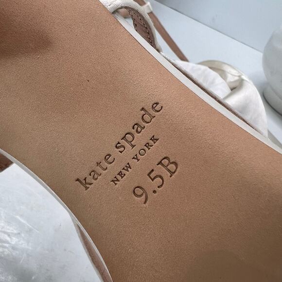 Kate Spade Marseille Kitten Heels Slingback Ivory Bridal Women's 9.5B - Picture 10 of 11